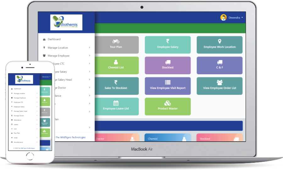 Biothemis HR - MR Visit Tracking & Reporting System