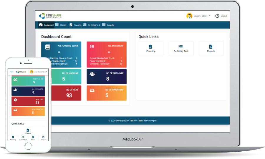 Fineshape ERP - Machine & Employee Productivity Monitoring System