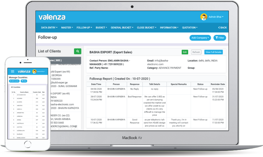 Valenza CRM - Followup Management System